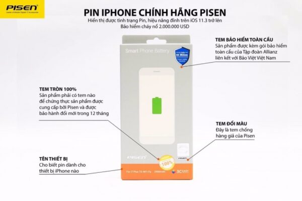 Thay pin iPhone chính hãng Pisen