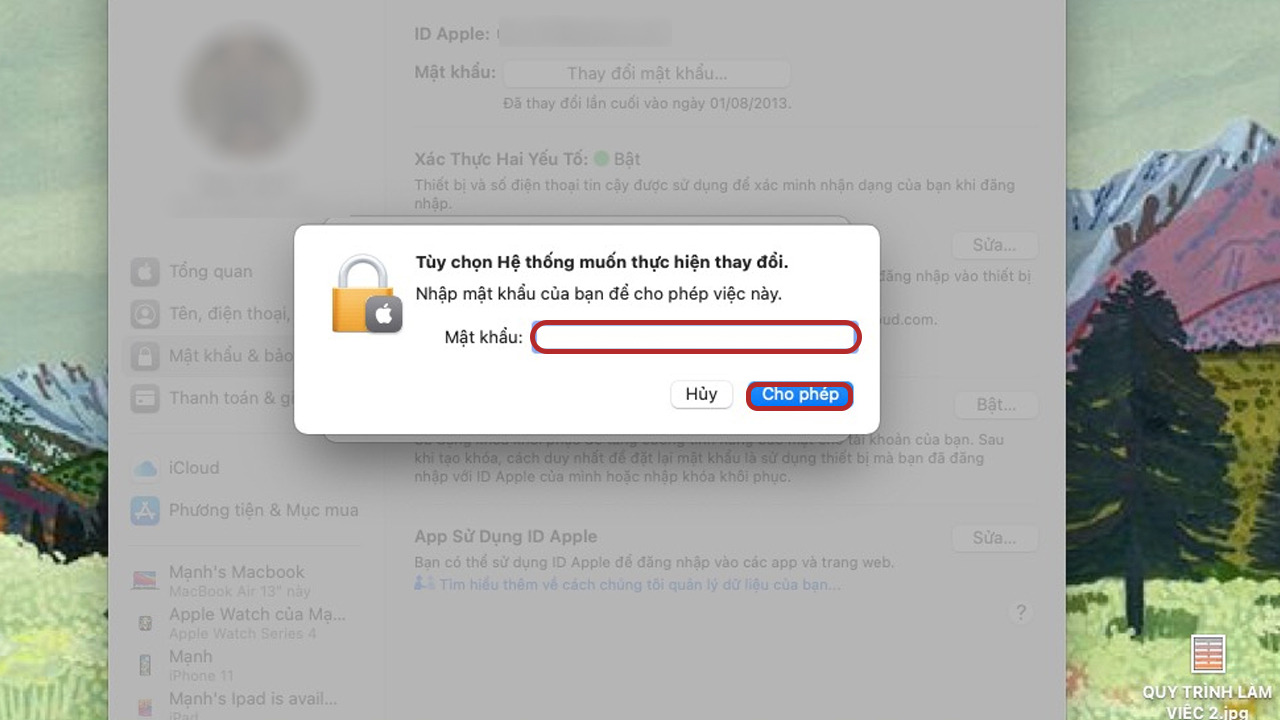 Khôi phục mật khẩu iCloud thông qua MacBook