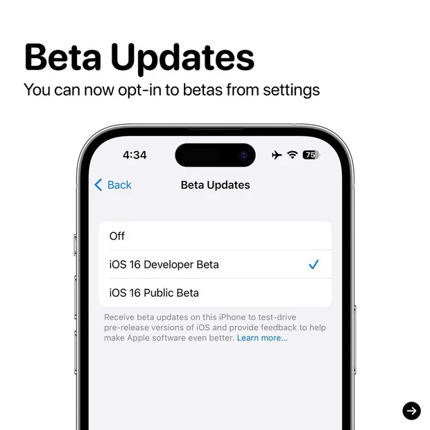 beta updates ios 16.4